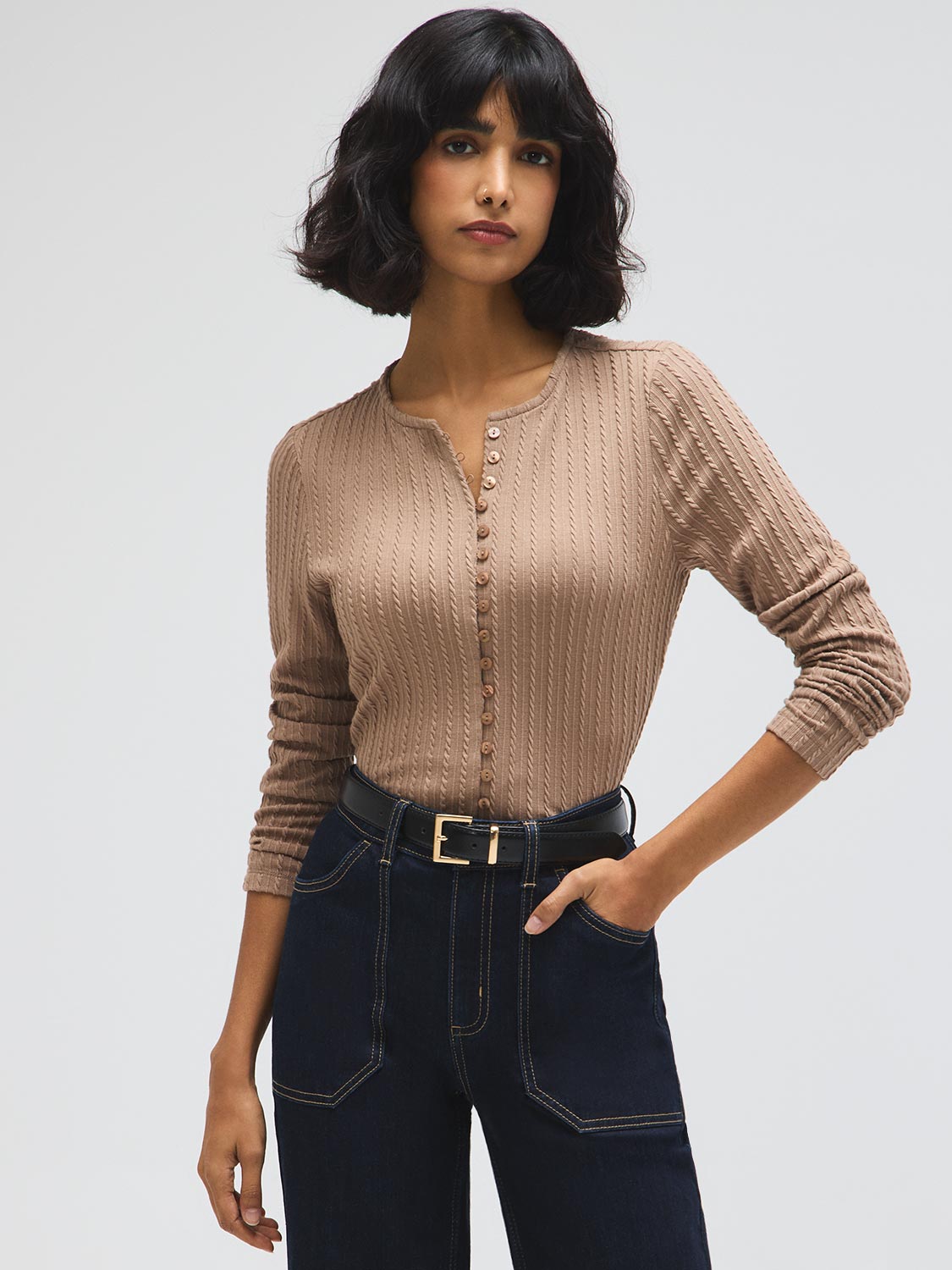 Cable Button Front Top