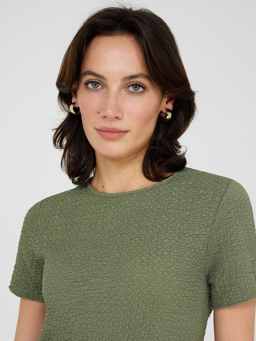 Textured Crew Neck T-Shirt