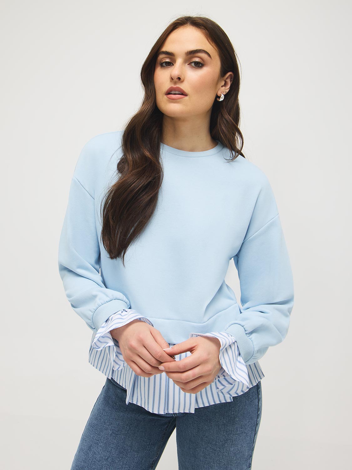 2 Fer Sweatshirt Striped Cotton Blouse