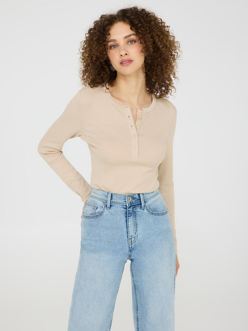 Ribbed Henley Top