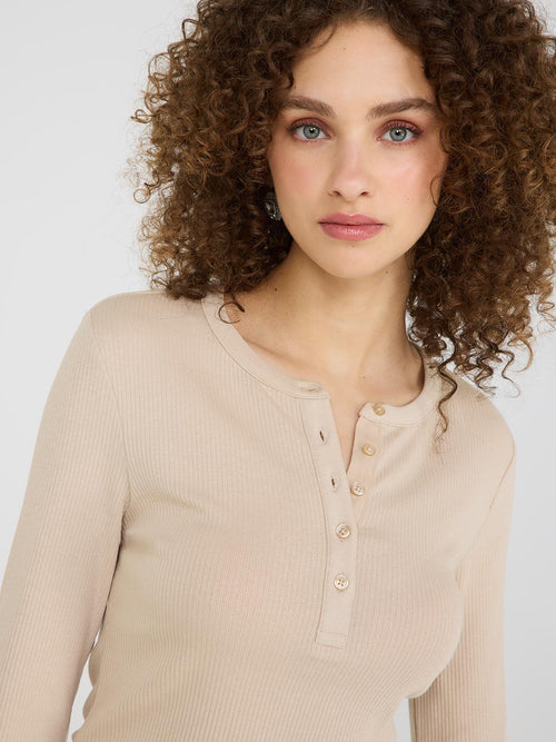 Ribbed Henley Top