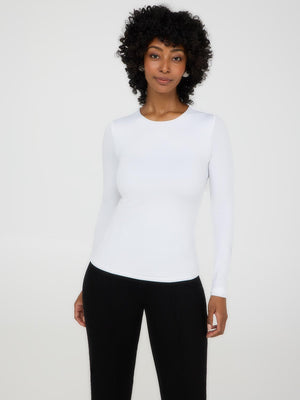 Double Layer Long Sleeve Top Pearl