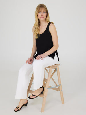 Loose Knit Sweater Tank Top Black
