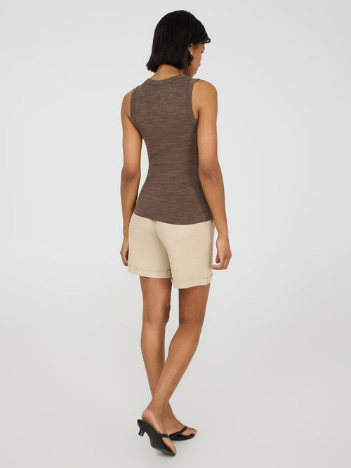 Sleeveless Ribbed Tank Top