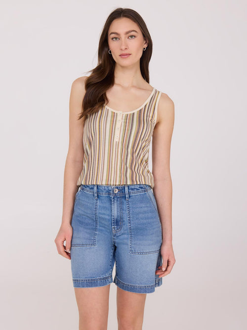 Scoop Neck Striped Tank Top