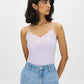 Camisole en mélange de coton avec bordure en dentelle