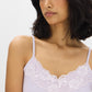 Camisole en mélange de coton avec bordure en dentelle
