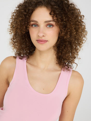 Scoop Neck Jersey Tank Top Pink