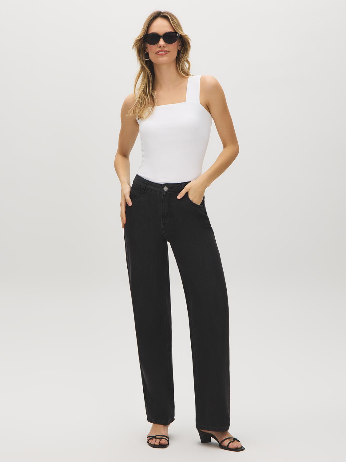 Cotton-Blend Thick Strap Tank Top – Suzy Shier