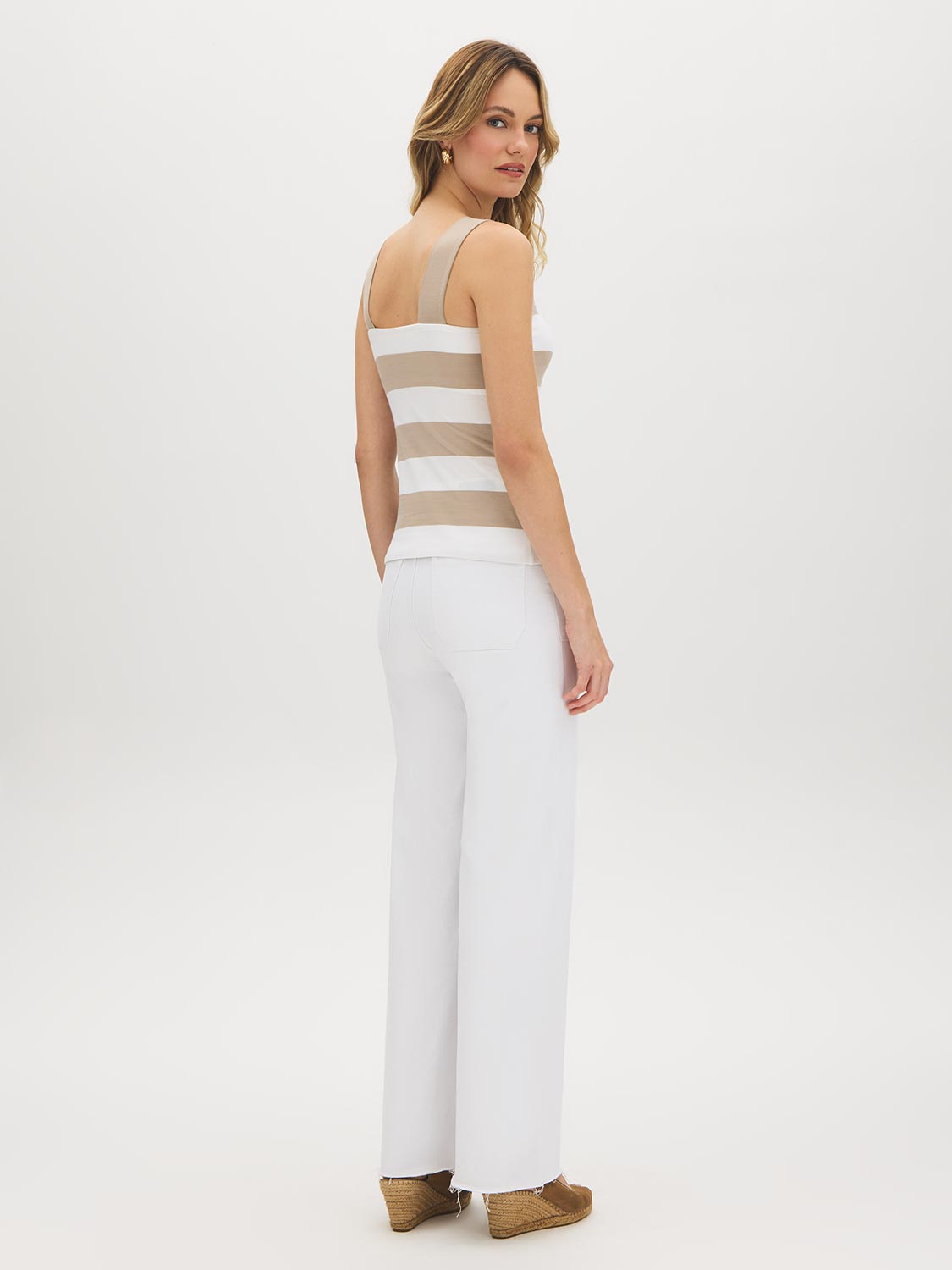 Striped Cotton-Blend Tank Top