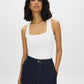Cotton-Blend Square Neck Tank Top