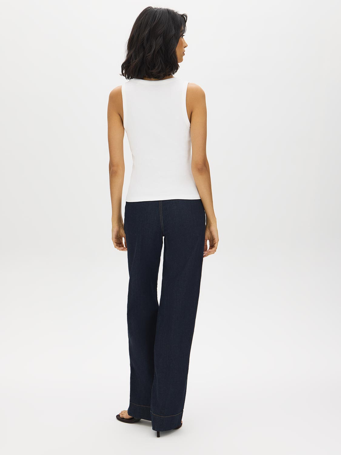Cotton-Blend Square Neck Tank Top