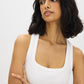 Cotton-Blend Square Neck Tank Top
