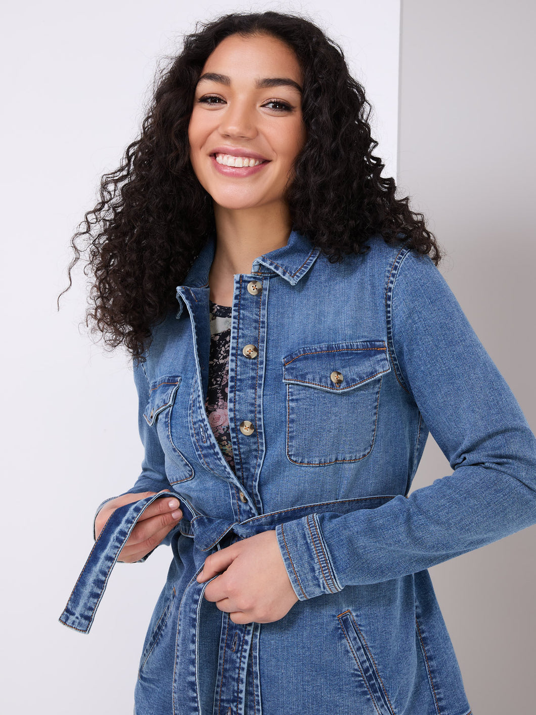 Belted Denim Jacket