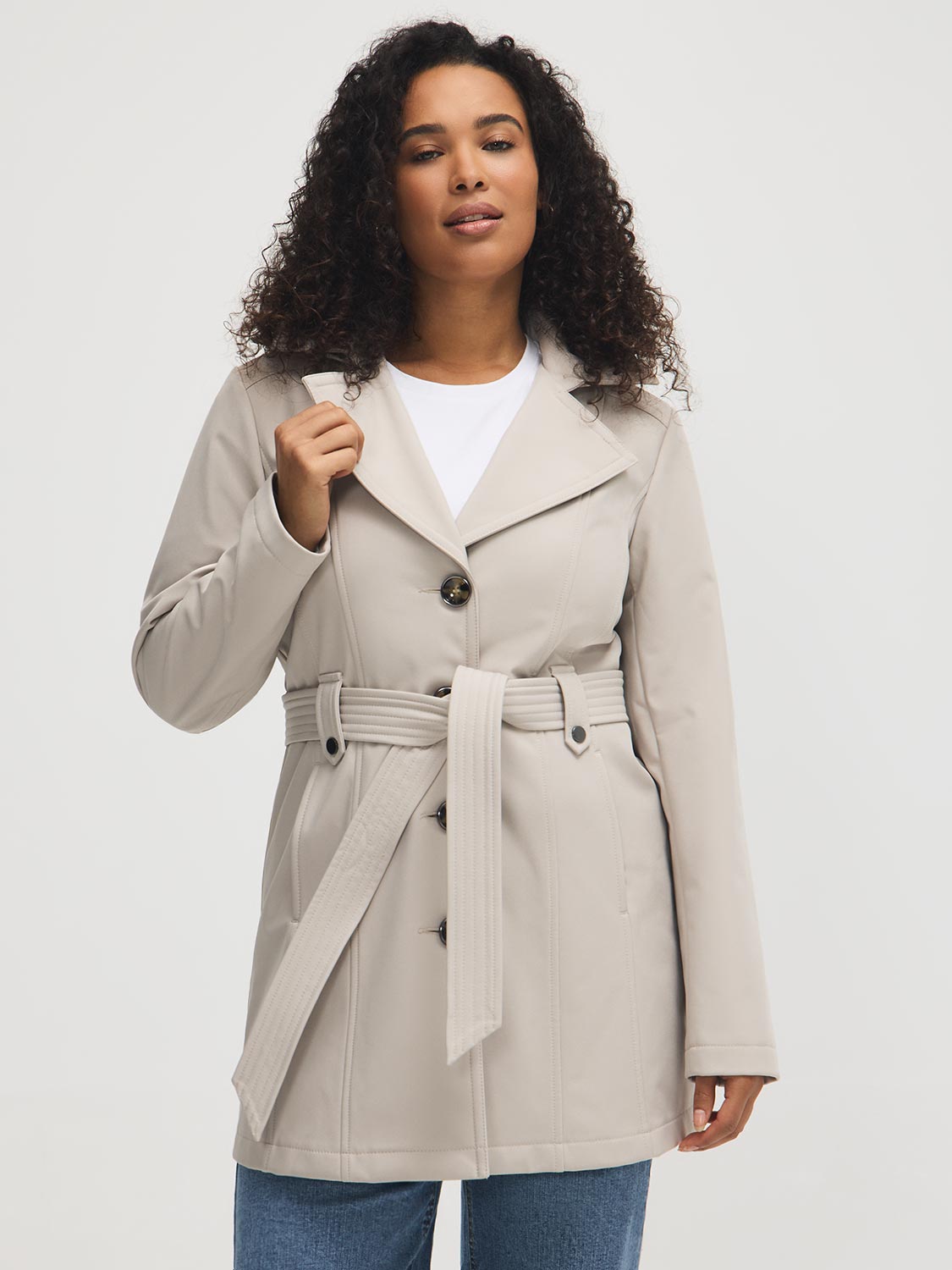 Mid-Length Hooded Trench Coat – Suzy Shier