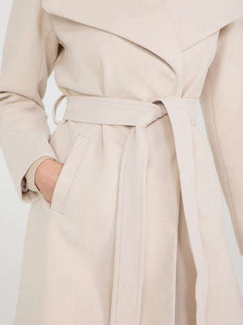 Faux Wool Shawl Collar Wrap Coat Makeup