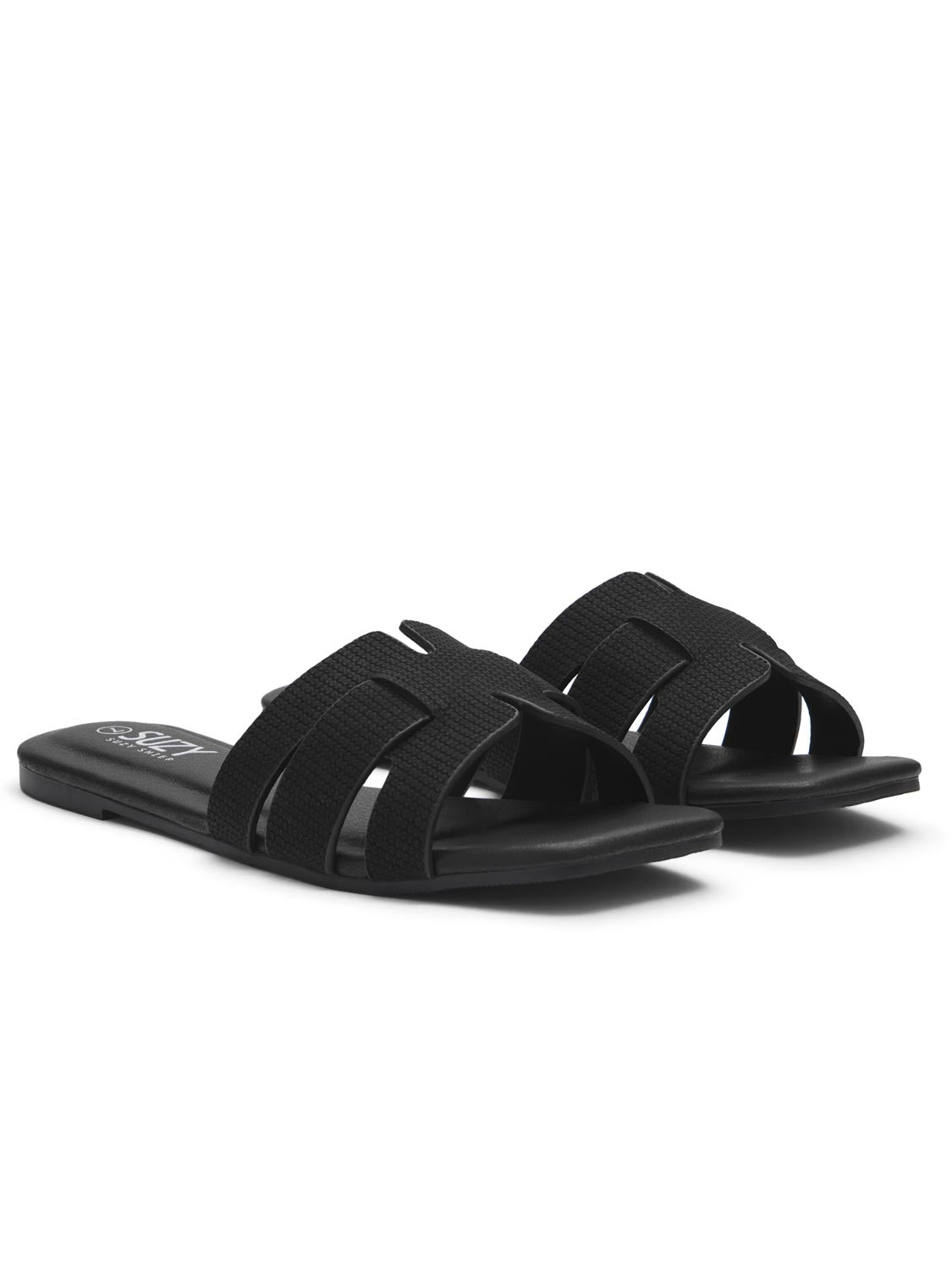 Faux Leather Woven Sandals