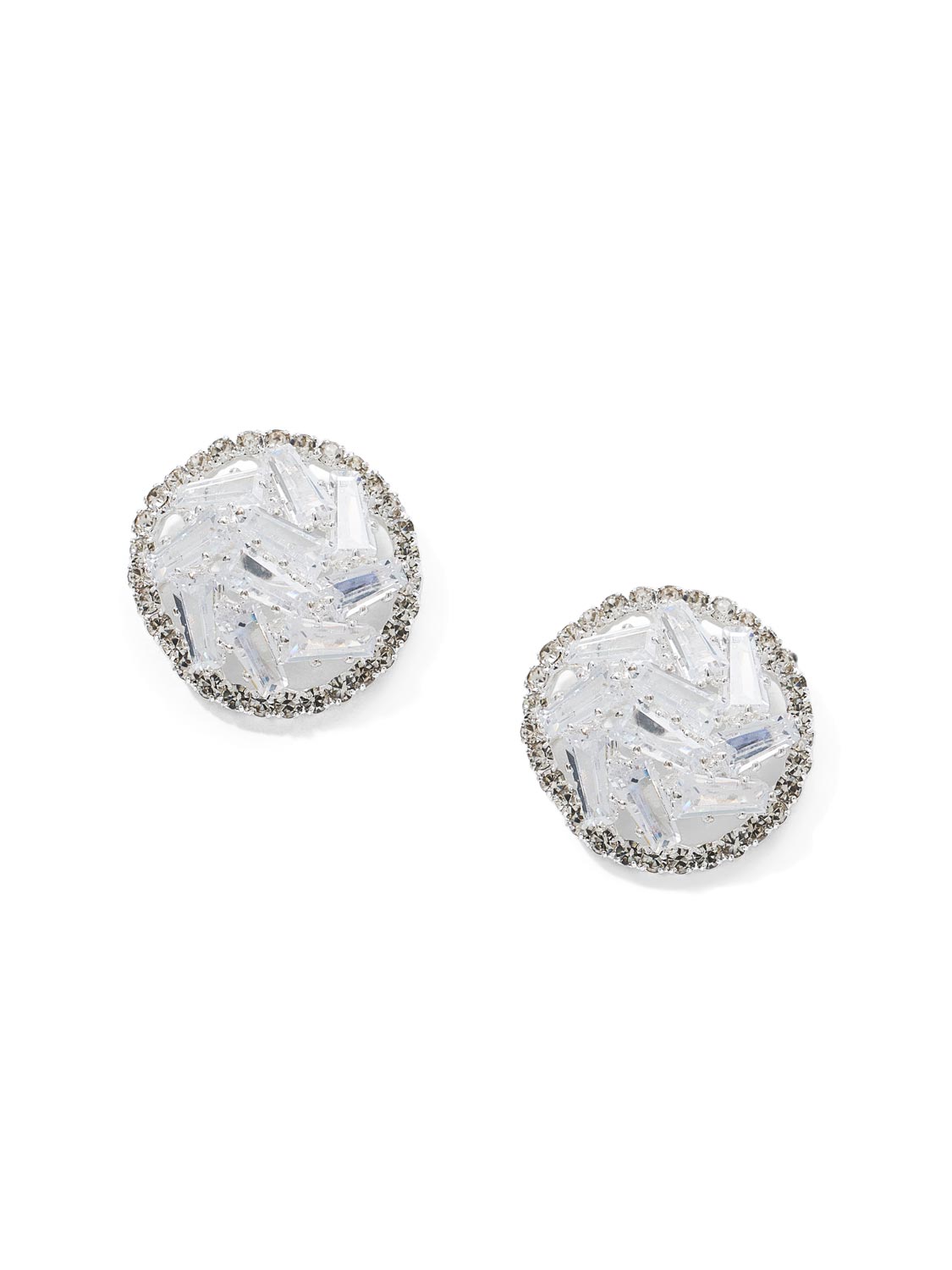 Boucles d'oreilles bouton style baguette