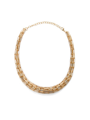 Interlocking Link Necklace Gold