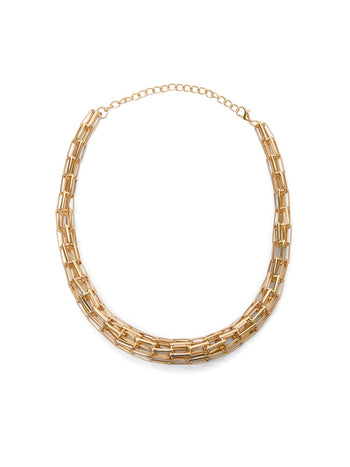 Interlocking Link Necklace Gold