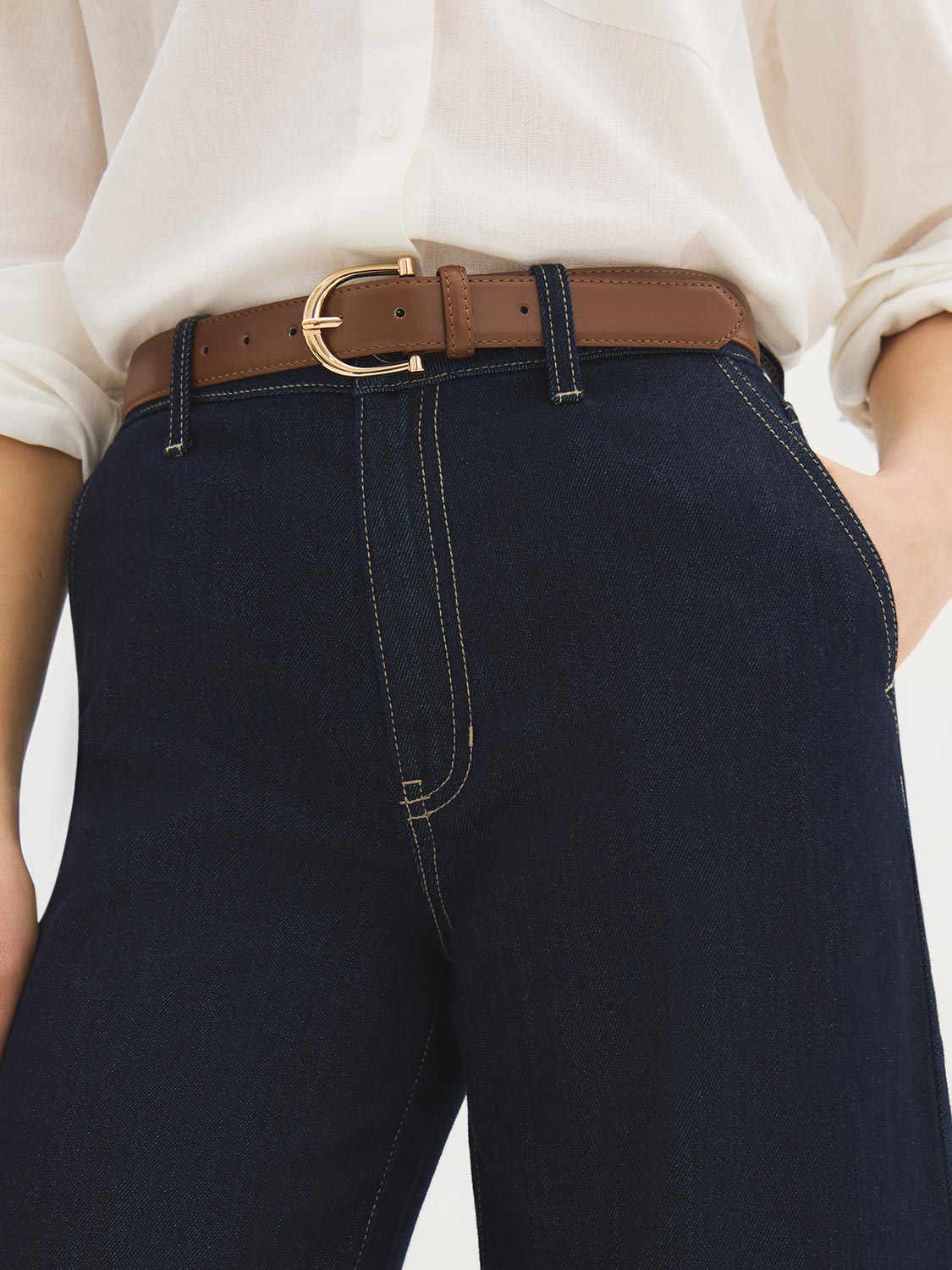 Gold Round Buckle Belt