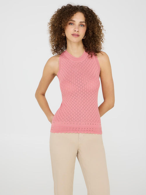 Pointelle Knit Tank Top