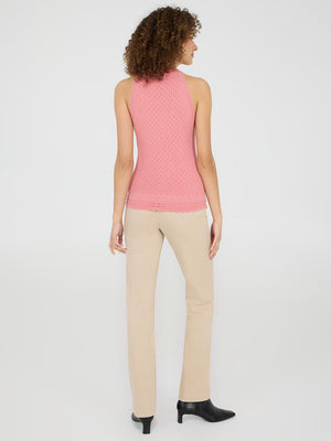 Pointelle Knit Tank Top Rose