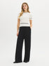 Contrast Piping Short Sleeve Sweater by Suzy.