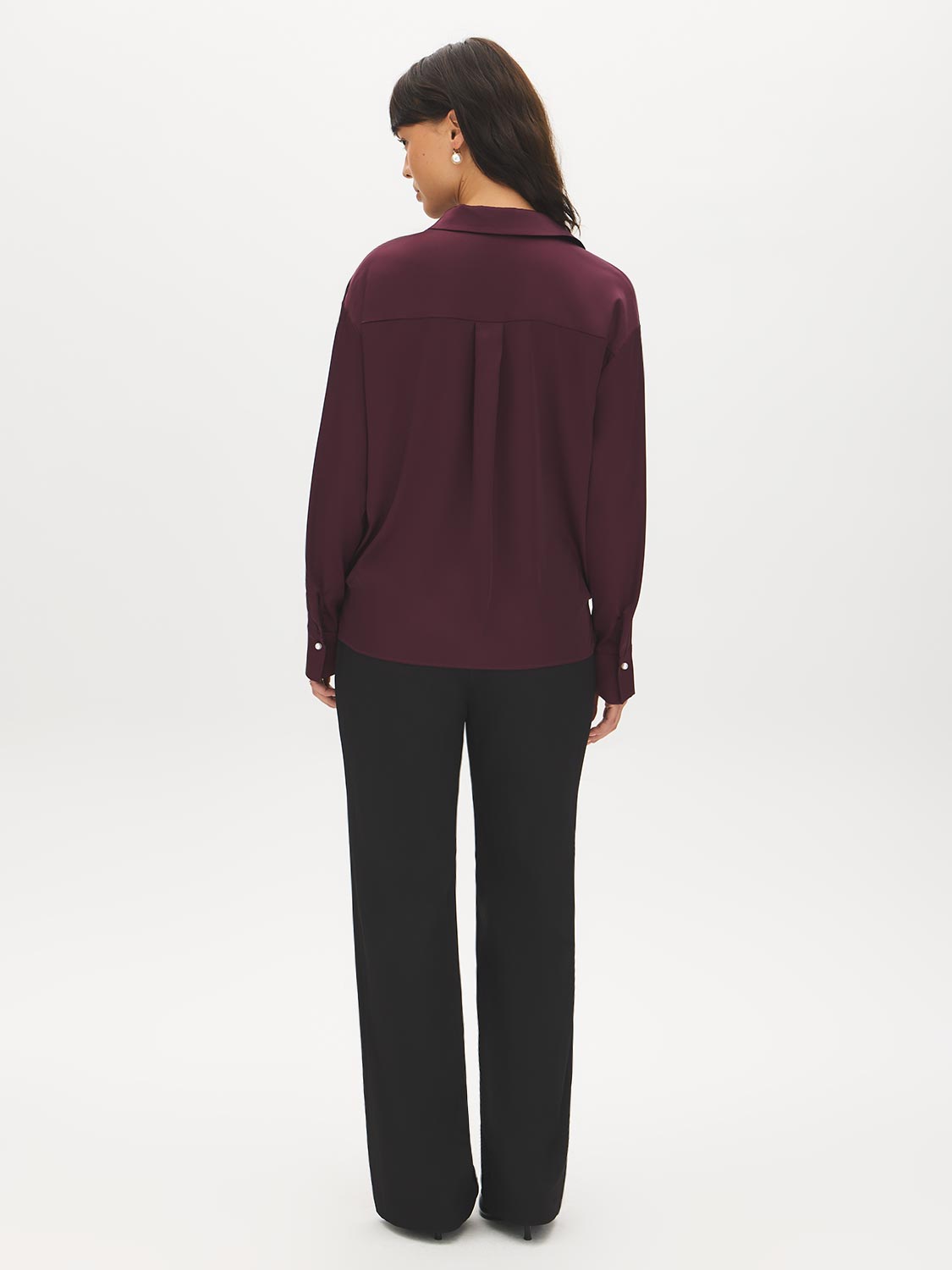 Wine Tasting Crossover Front Woven Top - Back View - Suzy Shier