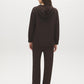 Dk Brown Ottoman Rib Hoodie with Kangaroo Pocket - Back View - Suzy Shier