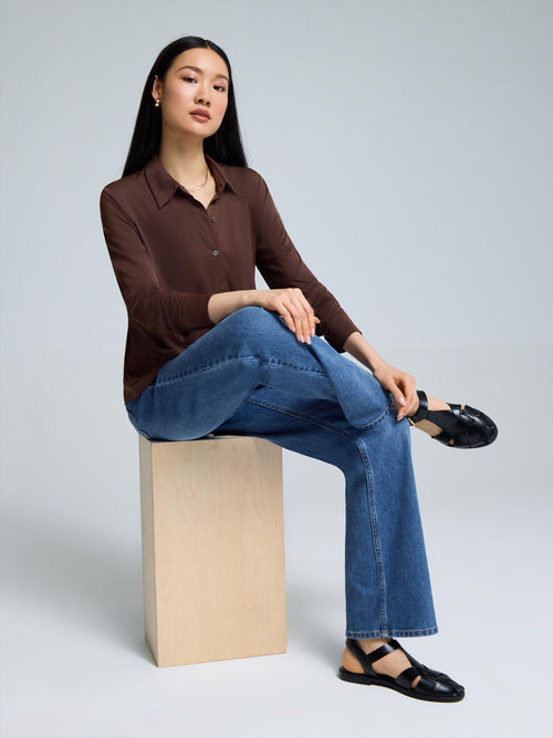Long Sleeve Button-Up Blouse