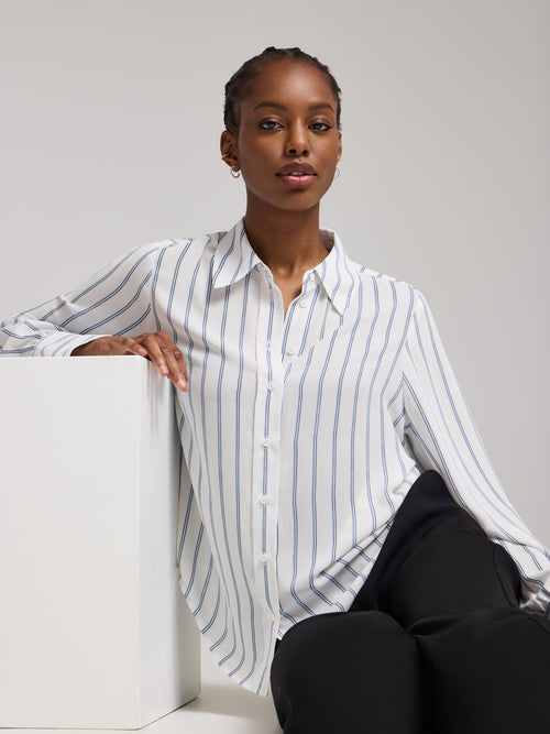 Striped Chiffon Blouse