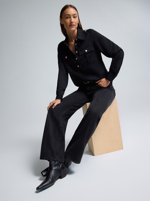 Twill Popover Blouse