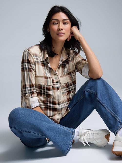 Button-Up Plaid Shirt