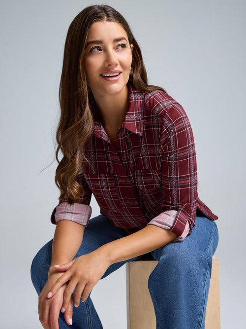 Plaid Button-Up Shirt