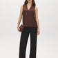 Sleeveless Lace Trim V-Neck Top