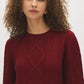 Cable Knit Sweater with Side Slits