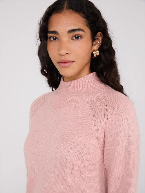 Mock Neck Raglan Sleeve Sweater