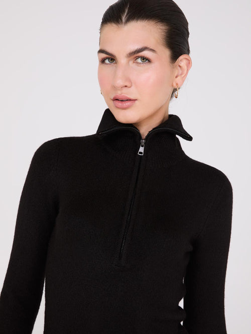 Half-Zip High-Neck Sweater