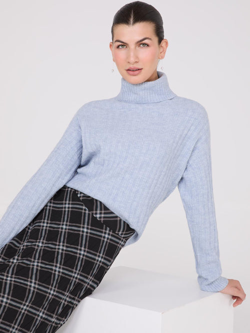 Ribbed Turtleneck Sweater