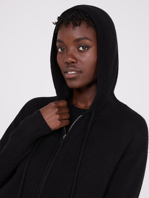 Zip Up Hoodie Black