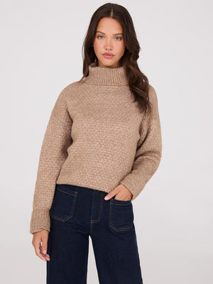 Melange Diamond Honeycomb Stitch Sweater Dk Beige