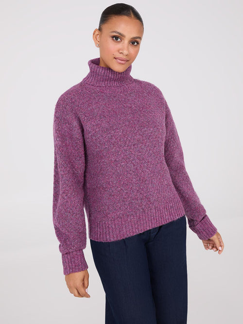 Melange Diamond Honeycomb Stitch Sweater