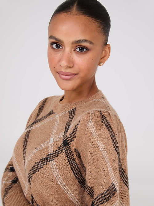 Metallic Jacquard Crew Neck Sweater