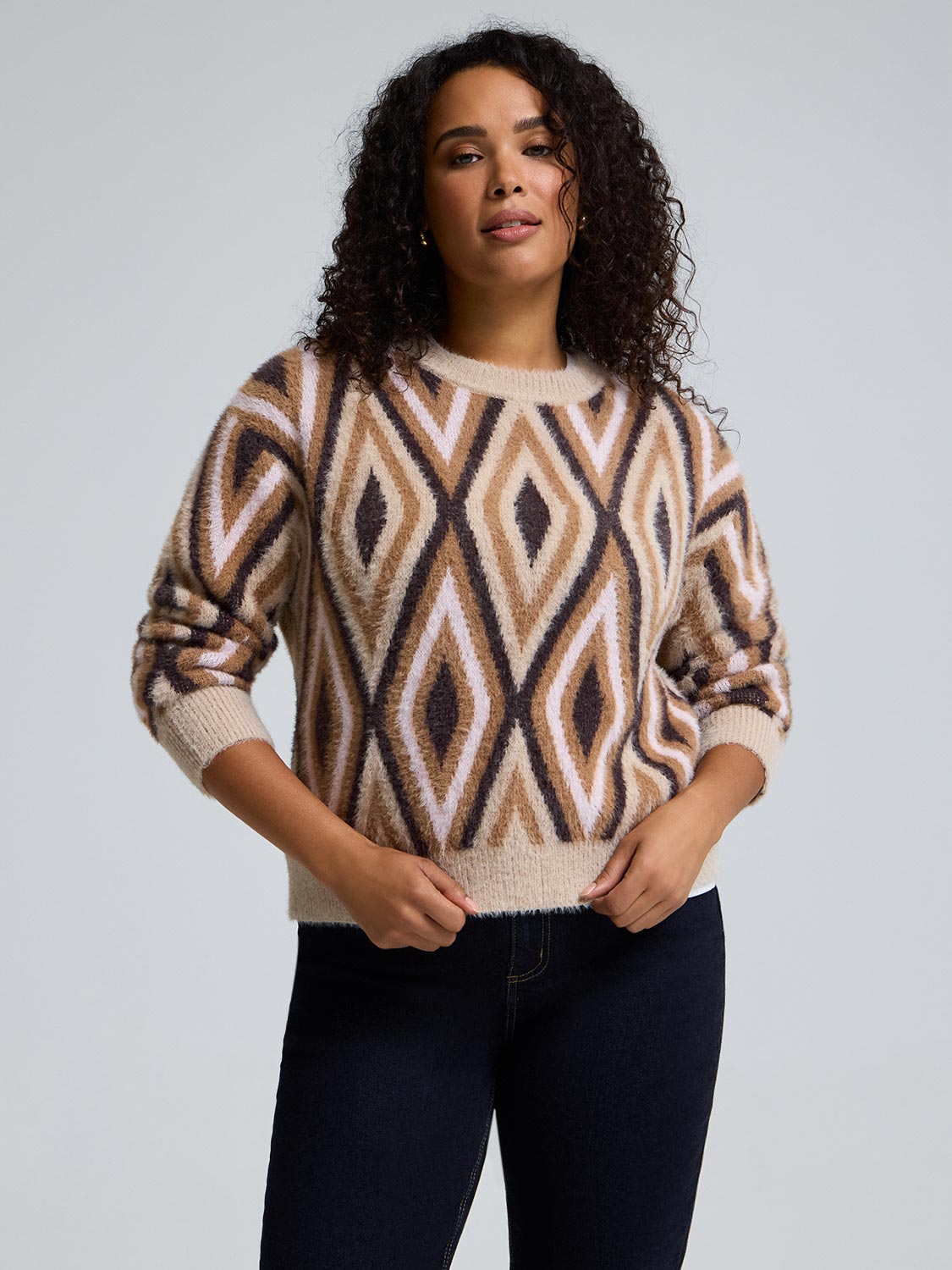 Brushed Argyle Scarf – Suzy Shier