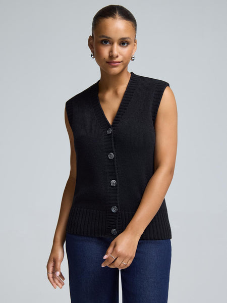 ニット+セーター CFT. cuffs button sheer PO / Vneck vest V-neck Sweater Vest | OAK + FORT