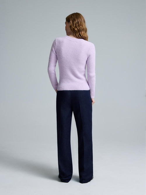 Fuzzy Crew Neck Sweater