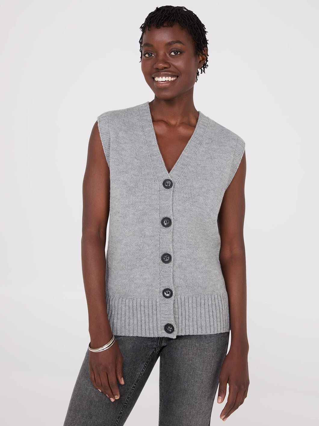 Gray sweater vest womens hotsell