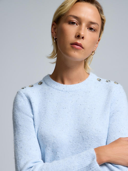 Crew Neck Sweater With Button Details