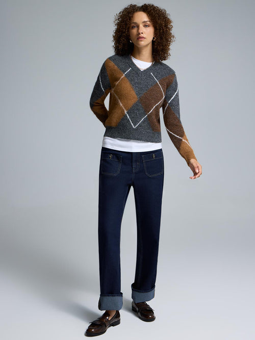 Argyle V-Neck Sweater
